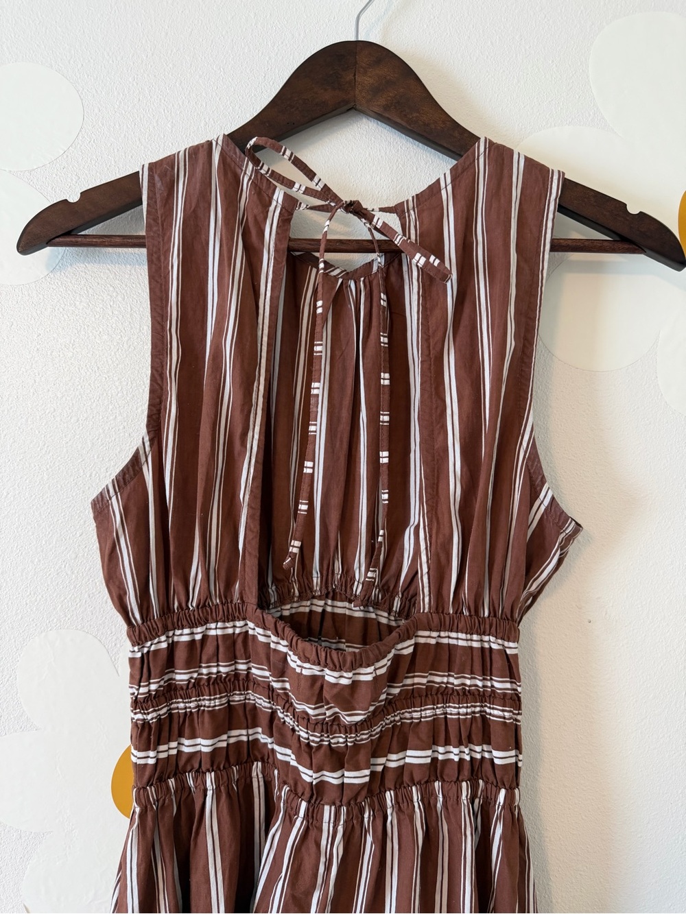 Anthropologie Faithfull The Brand Maya Stripe Cinnamon Keyhole Back Midi Dress - Picture 10 of 14